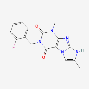 molecular formula C16H14FN5O2 B2714939 3-(2-fluorobenzyl)-1,7-dimethyl-1H-imidazo[2,1-f]purine-2,4(3H,8H)-dione CAS No. 919012-39-8