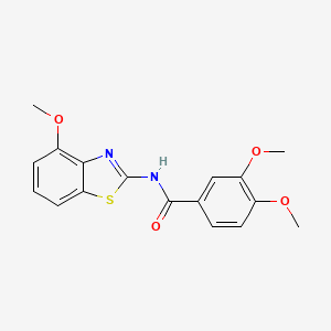 molecular formula C17H16N2O4S B2714940 3,4-dimethoxy-N-(4-methoxybenzo[d]thiazol-2-yl)benzamide CAS No. 324538-54-7