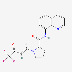 N-quinolin-8-yl-1-[(E)-4,4,4-trifluoro-3-oxobut-1-enyl]pyrrolidine-2-carboxamide