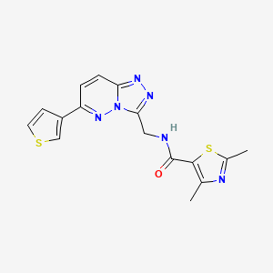 molecular formula C16H14N6OS2 B2714956 2,4-二甲基-N-((6-(噻吩-3-基)-[1,2,4]噻唑并[4,3-b]吡啶-3-基)甲基)噻唑-5-甲酰胺 CAS No. 1903152-30-6