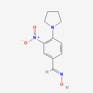 (E)-N-{[3-nitro-4-(pyrrolidin-1-yl)phenyl]methylidene}hydroxylamine