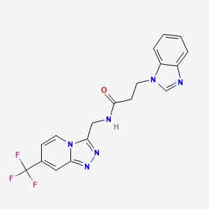 3-(1H-benzo[d]imidazol-1-yl)-N-((7-(trifluoromethyl)-[1,2,4]triazolo[4,3-a]pyridin-3-yl)methyl)propanamide