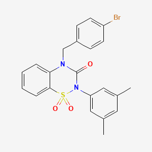 molecular formula C22H19BrN2O3S B2714972 4-(4-bromobenzyl)-2-(3,5-dimethylphenyl)-2H-benzo[e][1,2,4]thiadiazin-3(4H)-one 1,1-dioxide CAS No. 893789-52-1