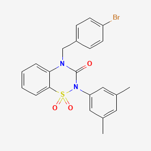 molecular formula C22H19BrN2O3S B2714972 4-(4-溴苄基)-2-(3,5-二甲基苯基)-2H-苯并[e][1,2,4]噻二嗪-3(4H)-酮-1,1-二氧化物 CAS No. 893789-52-1