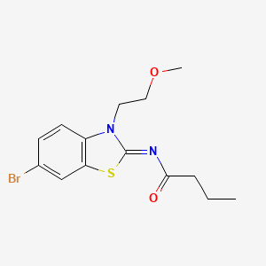 molecular formula C14H17BrN2O2S B2714974 (Z)-N-(6-bromo-3-(2-methoxyethyl)benzo[d]thiazol-2(3H)-ylidene)butyramide CAS No. 864976-20-5