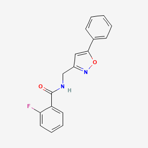 2-fluoro-N-((5-phenylisoxazol-3-yl)methyl)benzamide