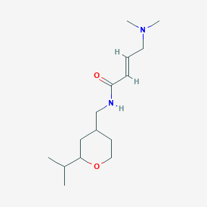 (E)-4-(Dimethylamino)-N-[(2-propan-2-yloxan-4-yl)methyl]but-2-enamide