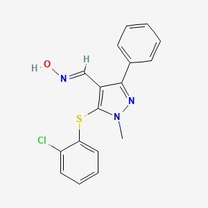 5-[(2-chlorophenyl)sulfanyl]-1-methyl-3-phenyl-1H-pyrazole-4-carbaldehyde oxime