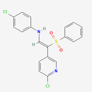 4-chloro-N-[(Z)-2-(6-chloro-3-pyridinyl)-2-(phenylsulfonyl)ethenyl]aniline