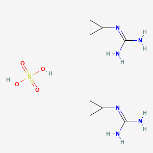 molecular formula C8H20N6O4S B2714990 Bis(2-cyclopropylguanidine); sulfuric acid CAS No. 551919-56-3