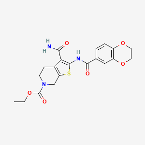 ethyl 3-carbamoyl-2-(2,3-dihydro-1,4-benzodioxine-6-carbonylamino)-5,7-dihydro-4H-thieno[2,3-c]pyridine-6-carboxylate