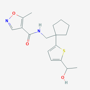 N-((1-(5-(1-hydroxyethyl)thiophen-2-yl)cyclopentyl)methyl)-5-methylisoxazole-4-carboxamide