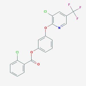 molecular formula C19H10Cl2F3NO3 B2715004 [3-[3-氯-5-(三氟甲基)吡啶-2-基]氧基苯基] 2-氯苯甲酸酯 CAS No. 338395-48-5