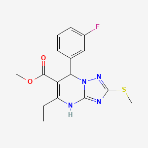 Methyl 5-ethyl-7-(3-fluorophenyl)-2-(methylthio)-4,7-dihydro-[1,2,4]triazolo[1,5-a]pyrimidine-6-carboxylate