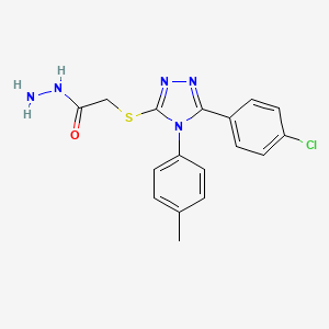 molecular formula C17H16ClN5OS B2715020 2-{[5-(4-chlorophenyl)-4-(4-methylphenyl)-4H-1,2,4-triazol-3-yl]sulfanyl}acetohydrazide CAS No. 893726-11-9
