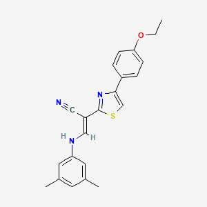 molecular formula C22H21N3OS B2715028 (E)-3-((3,5-dimethylphenyl)amino)-2-(4-(4-ethoxyphenyl)thiazol-2-yl)acrylonitrile CAS No. 374602-12-7