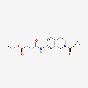 molecular formula C19H24N2O4 B2715039 Ethyl 4-((2-(cyclopropanecarbonyl)-1,2,3,4-tetrahydroisoquinolin-7-yl)amino)-4-oxobutanoate CAS No. 1207023-60-6
