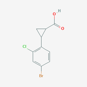 molecular formula C10H8BrClO2 B2715052 2-(4-Bromo-2-chlorophenyl)cyclopropane-1-carboxylic acid CAS No. 1592374-42-9