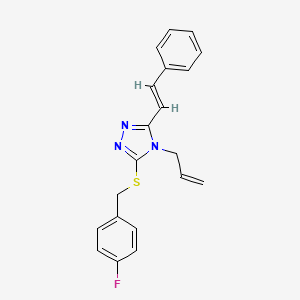 molecular formula C20H18FN3S B2715058 4-allyl-3-[(4-fluorobenzyl)sulfanyl]-5-[(E)-2-phenylethenyl]-4H-1,2,4-triazole CAS No. 478079-73-1
