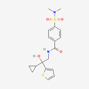 molecular formula C18H22N2O4S2 B2715062 N-(2-环丙基-2-羟基-2-(噻吩-2-基)乙基)-4-(N,N-二甲基磺酰)苯甲酰胺 CAS No. 1396674-56-8