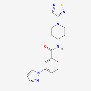 molecular formula C17H18N6OS B2715066 3-(1H-pyrazol-1-yl)-N-[1-(1,2,5-thiadiazol-3-yl)piperidin-4-yl]benzamide CAS No. 2034379-69-4