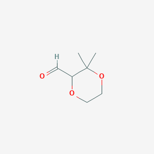 molecular formula C7H12O3 B2715067 3,3-Dimethyl-1,4-dioxane-2-carbaldehyde CAS No. 2416236-67-2