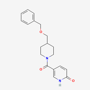 molecular formula C19H22N2O3 B2715074 5-(4-((benzyloxy)methyl)piperidine-1-carbonyl)pyridin-2(1H)-one CAS No. 1226449-82-6