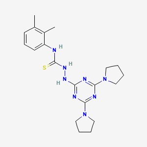 molecular formula C20H28N8S B2715081 3-{[4,6-bis(pyrrolidin-1-yl)-1,3,5-triazin-2-yl]amino}-1-(2,3-dimethylphenyl)thiourea CAS No. 898623-42-2