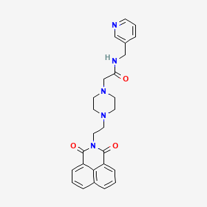 molecular formula C26H27N5O3 B2715090 2-(4-(2-(1,3-dioxo-1H-benzo[de]isoquinolin-2(3H)-yl)ethyl)piperazin-1-yl)-N-(pyridin-3-ylmethyl)acetamide CAS No. 2034585-05-0