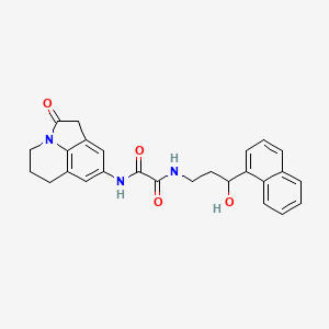 molecular formula C26H25N3O4 B2715097 N1-(3-hydroxy-3-(naphthalen-1-yl)propyl)-N2-(2-oxo-2,4,5,6-tetrahydro-1H-pyrrolo[3,2,1-ij]quinolin-8-yl)oxalamide CAS No. 1421464-64-3