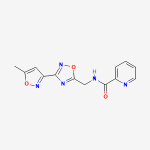 molecular formula C13H11N5O3 B2715108 N-((3-(5-methylisoxazol-3-yl)-1,2,4-oxadiazol-5-yl)methyl)picolinamide CAS No. 2034505-40-1