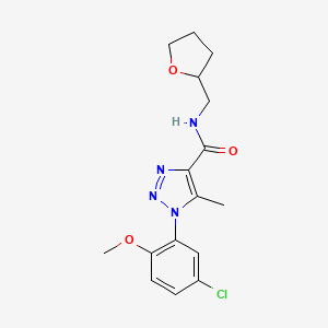 molecular formula C16H19ClN4O3 B2715115 1-(5-chloro-2-methoxyphenyl)-5-methyl-N-(tetrahydrofuran-2-ylmethyl)-1H-1,2,3-triazole-4-carboxamide CAS No. 951896-58-5