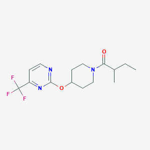 molecular formula C15H20F3N3O2 B2715124 2-Methyl-1-[4-[4-(trifluoromethyl)pyrimidin-2-yl]oxypiperidin-1-yl]butan-1-one CAS No. 2380071-59-8