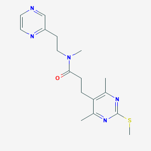 molecular formula C17H23N5OS B2715125 3-[4,6-dimethyl-2-(methylsulfanyl)pyrimidin-5-yl]-N-methyl-N-[2-(pyrazin-2-yl)ethyl]propanamide CAS No. 1445717-71-4