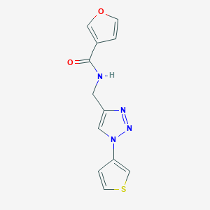 molecular formula C12H10N4O2S B2715129 N-((1-(thiophen-3-yl)-1H-1,2,3-triazol-4-yl)methyl)furan-3-carboxamide CAS No. 2034365-76-7