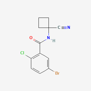 molecular formula C12H10BrClN2O B2715135 5-溴-2-氯-N-(1-氰基环丁基)苯甲酰胺 CAS No. 1178734-86-5