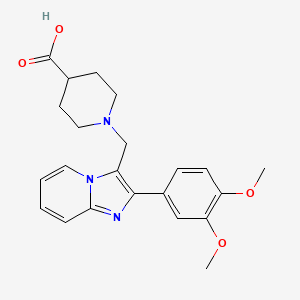 molecular formula C22H25N3O4 B2715139 1-[2-(3,4-Dimethoxyphenyl)imidazo[1,2-A]pyridin-3-ylmethyl]piperidine-4-carboxylic acid CAS No. 727977-51-7