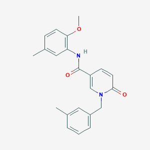 molecular formula C22H22N2O3 B2715144 N-(2-methoxy-5-methylphenyl)-1-(3-methylbenzyl)-6-oxo-1,6-dihydropyridine-3-carboxamide CAS No. 1004257-60-6