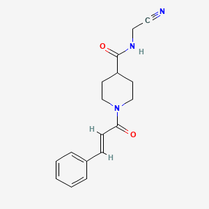 molecular formula C17H19N3O2 B2715155 N-(氰基甲基)-1-[(E)-3-苯基丙-2-烯酰基]哌啶-4-甲酰胺 CAS No. 1241687-61-5