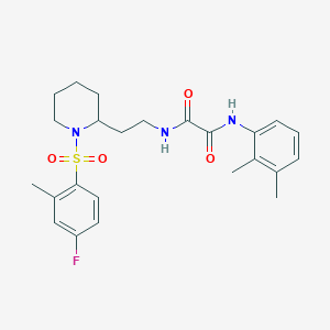 molecular formula C24H30FN3O4S B2715161 N1-(2,3-dimethylphenyl)-N2-(2-(1-((4-fluoro-2-methylphenyl)sulfonyl)piperidin-2-yl)ethyl)oxalamide CAS No. 898461-64-8