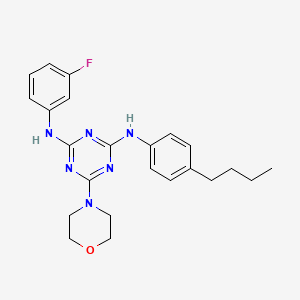 molecular formula C23H27FN6O B2715163 N2-(4-butylphenyl)-N4-(3-fluorophenyl)-6-morpholino-1,3,5-triazine-2,4-diamine CAS No. 898648-53-8