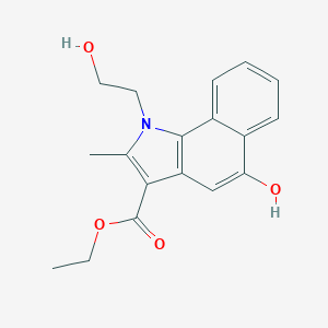 molecular formula C18H19NO4 B271517 ethyl 5-hydroxy-1-(2-hydroxyethyl)-2-methyl-1H-benzo[g]indole-3-carboxylate 