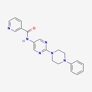 molecular formula C20H20N6O B2715172 N-(2-(4-phenylpiperazin-1-yl)pyrimidin-5-yl)nicotinamide CAS No. 1396686-19-3