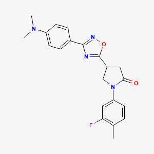 4-(3-(4-(Dimethylamino)phenyl)-1,2,4-oxadiazol-5-yl)-1-(3-fluoro-4-methylphenyl)pyrrolidin-2-one