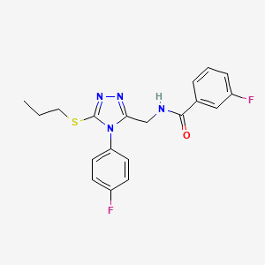 molecular formula C19H18F2N4OS B2715180 3-氟-N-((4-(4-氟苯基)-5-(丙硫基)-4H-1,2,4-三唑-3-基)甲基)苯甲酰胺 CAS No. 391915-17-6