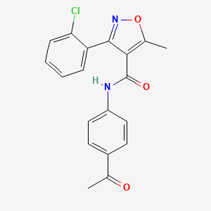 molecular formula C19H15ClN2O3 B2715183 N-(4-acetylphenyl)-3-(2-chlorophenyl)-5-methyl-1,2-oxazole-4-carboxamide CAS No. 331847-89-3