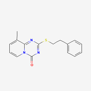 molecular formula C16H15N3OS B2715188 9-甲基-2-(苯乙硫基)-4H-吡啶并[1,2,3,5]三嗪-4-酮 CAS No. 896346-86-4