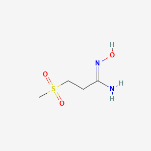 molecular formula C4H10N2O3S B2715190 N'-hydroxy-3-methanesulfonylpropanimidamide CAS No. 1216362-82-1