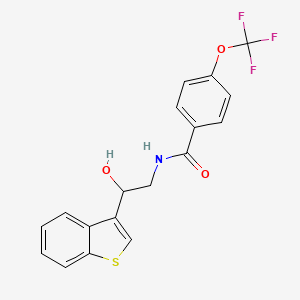 molecular formula C18H14F3NO3S B2715196 N-(2-(benzo[b]thiophen-3-yl)-2-hydroxyethyl)-4-(trifluoromethoxy)benzamide CAS No. 2034438-23-6