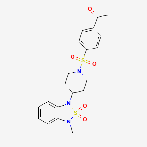 1-(4-((4-(3-methyl-2,2-dioxidobenzo[c][1,2,5]thiadiazol-1(3H)-yl)piperidin-1-yl)sulfonyl)phenyl)ethanone